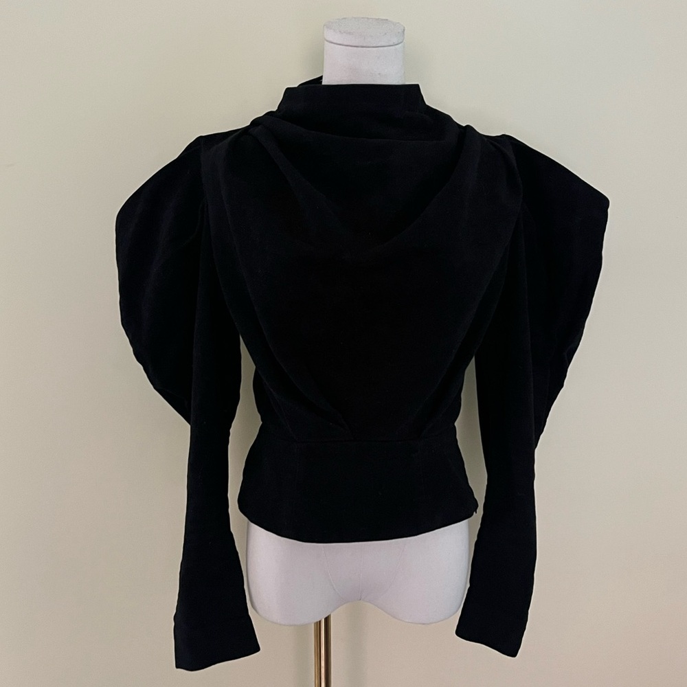 Isabel Marant black statement sleeve top size 36 EU